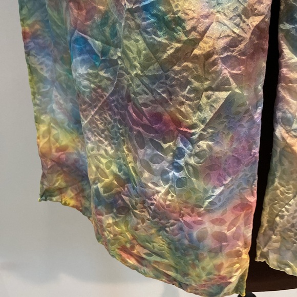Handmade silk scarf tie dye textured hand rolled pastels - Picture 7 of 17